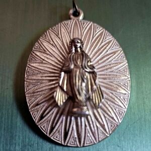 Vintage German Silver Tone Miraculous Medal